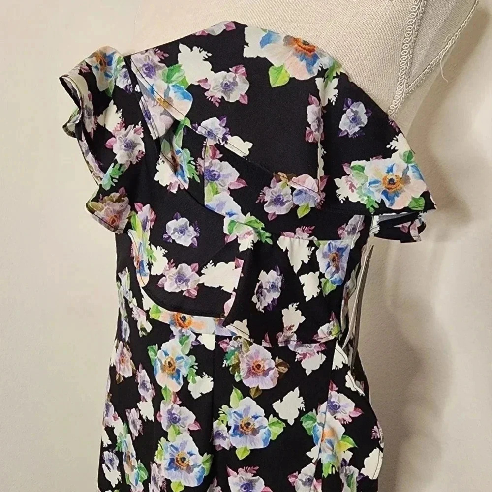 Aidan Mattox Floral Flounce High/Low Maxi Dress size 4 NWT Formal Wedding Guest - Picture 5 of 16